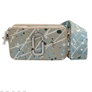 NWT Marc Jacobs Snapshot leather handbag paint splatter design/crossbody strap